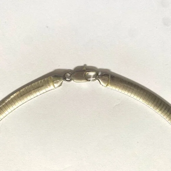 Vintage Sterling Silver Omega Chain Necklace 18 inches 36 grams 8mm Wide - Picture 2 of 8